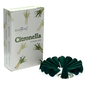 12x Stamford Premium Rökelsekoner - Citronella