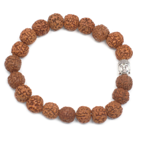 6x Rudraksha Buddha Mala Armband - Brun