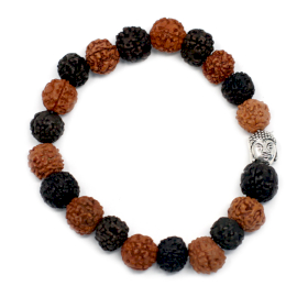 6x Rudraksha Buddha Mala Armband - Mix