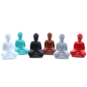 6x Mini-Buddha Matt (Blandade Färger)