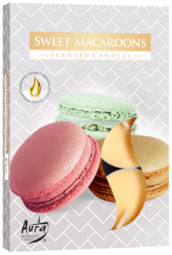 12x Set med 6 Doftande Värmeljus - Söta Macaroons