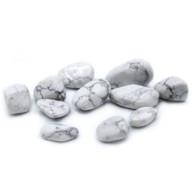 24x Stora Tumlade Stenar - Vit Howlite