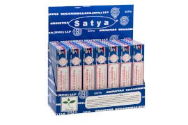 42x Satya Nag Champa Rökelsepinnar 15g i Utställningslåda