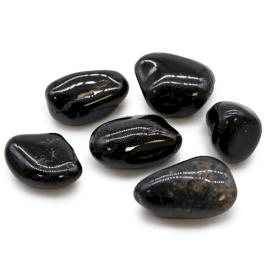 6x Stora Afrikanska Tumlade Stenar - Svart Onyx