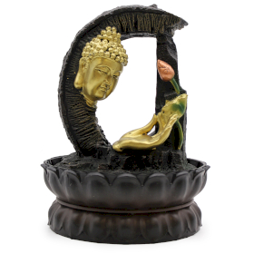 Bordsfontän - 30cm - Gyllene Buddha & Lotus