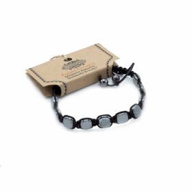 3x Magnetisk Shamballa Armband av Hematit -  Runda Hörn