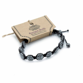 3x Magnetisk Shamballa Armband av Hematit -  Dödskallar på Sexhörningar