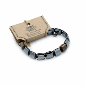 3x Magnetisk Shamballa Armband av Hematit -  Tigeröga Rätblock