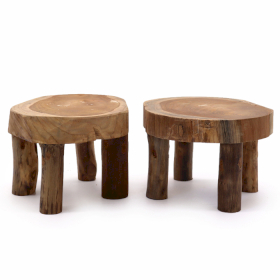 2x Medel Ställ i Teak - 27x15cm