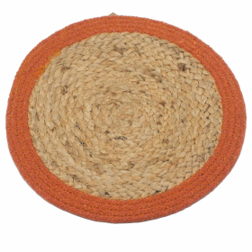 4x Naturligt Tallriksunderlägg - Jute & Bomull 30cm - Lera