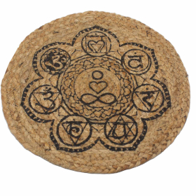 4x Naturligt Tallriksunderlägg - Jute 30cm - Chakra