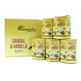 12x Aromatika Masala Tillbakaflöde Rökelsekoner - Sandelträ & Vanilj