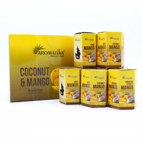 12x Aromatika Masala Tillbakaflöde Rökelsekoner - Kokosnöt & Mango