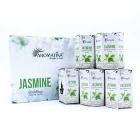 12x Aromatika Masala Tillbakaflöde Rökelsekoner - Jasmin