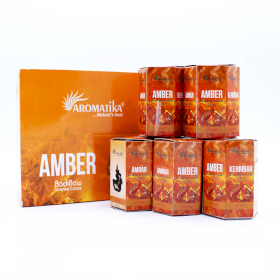 12x Aromatika Masala Tillbakaflöde Rökelsekoner - Bärnsten