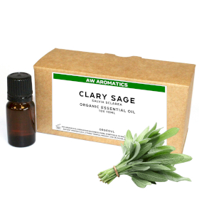 10x Clary Salvia Ekologisk Eterisk Olja 10ml - Utan Etikett