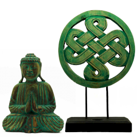 Buddha Feng Shui Set - Buddha Knut - Grön