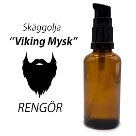 10x 50ml Skäggoljor - Viking Mysk - Utan Etikett