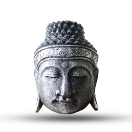 Dekorativ Buddhahuvud - 25cm - Silverskimmer