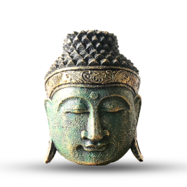 Dekorativ Buddhahuvud - 25cm - Grönt Skimmer