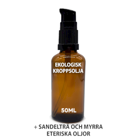 10x Ekologisk Kroppsolja 50ml - Sandelträ & Myrra - Utan Etikett