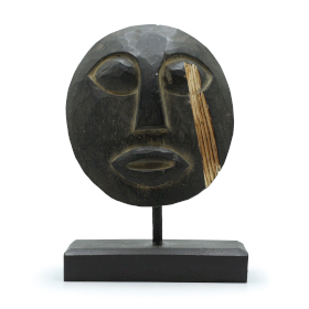 Timor Tribal Dekorativ Mask - Svart 27x20 cm