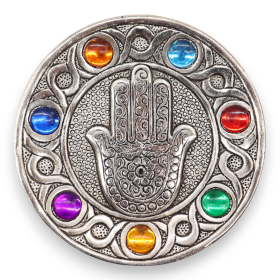 6x Rökelsehållare - Sju Chakra Hamsa 11.5cm