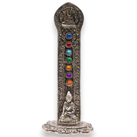 2x Rökelsehållare - Sju Chakra Torn med Buddha 16x6x7cm