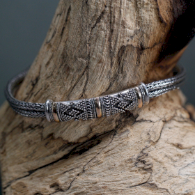 Armband i Silver & Guld - Unisex Enkel Kedja